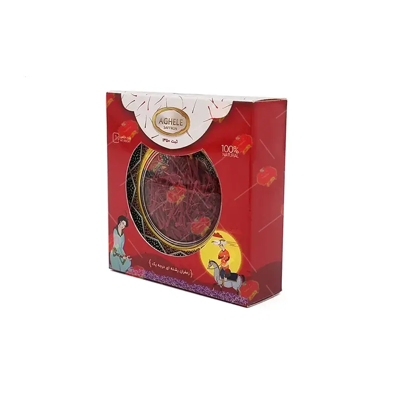 بسته بندی زعفران در ظرف فلزی گرد خاتم کد 05