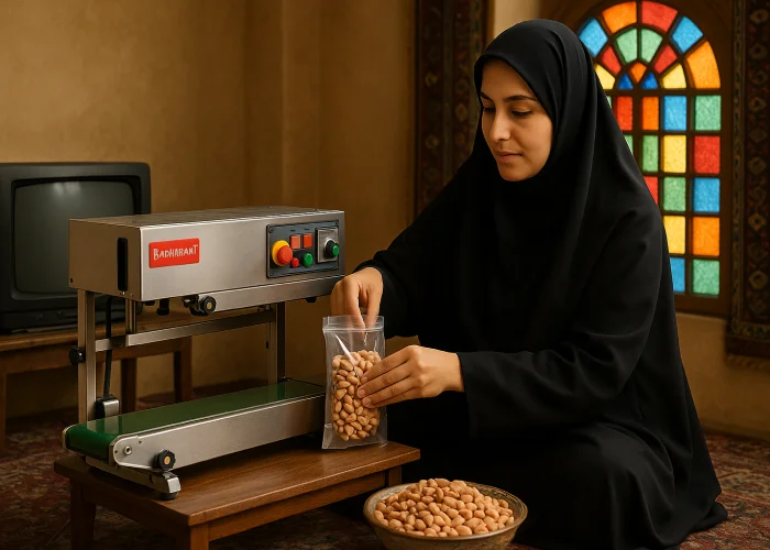 کارگاه خانگی بسته بندی بادام در قزوین