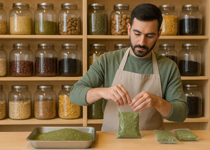 بسته بندی سبزی خشک در همدان با درآمد مطمئن
