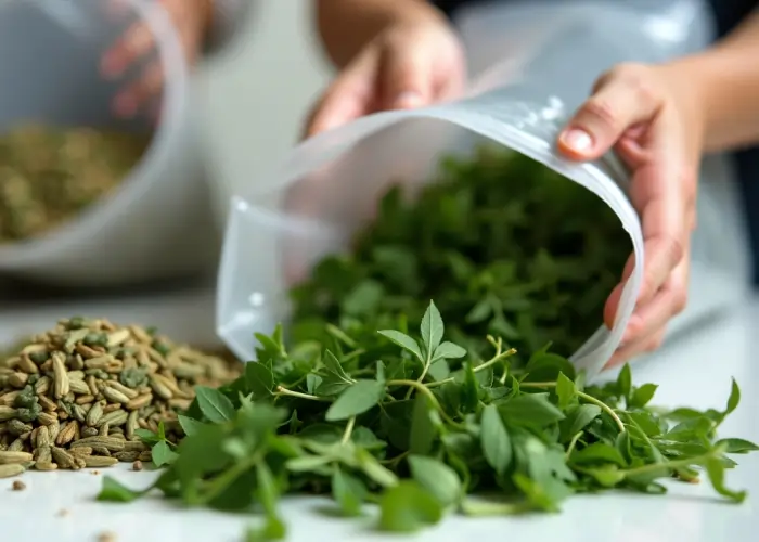 بسته بندی سبزی خشک در دورود سبزترین مسیر برای کار در خانه