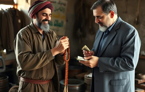 استخدام در نخ کردن تسبیح در خانه