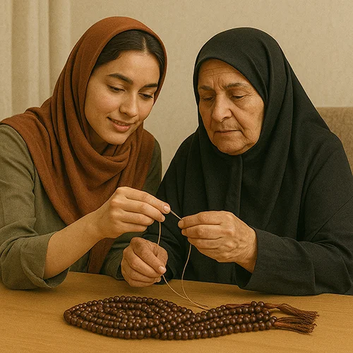 نخ کردن تسبیح در منزل با ودیعه کم یا بدون ودیعه